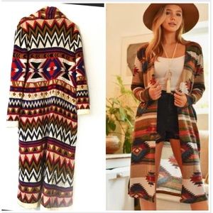 Forever 21 Colorful Southwestern Aztec Cardigan